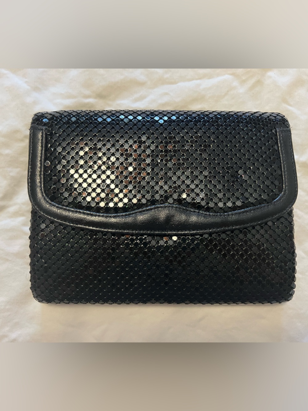 Black Sequin Evening Clutch Handbag
